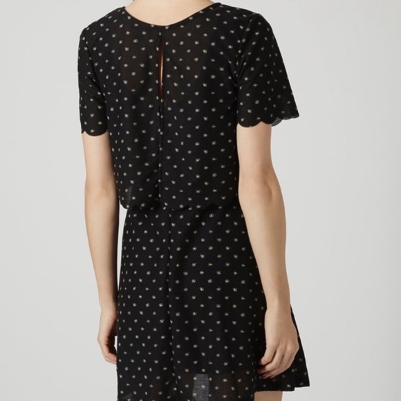 Topshop Daisy Print Scallop Overlay Dress - Picture 4 of 7